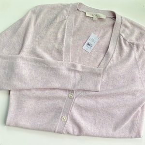 NWT Loft v-neck cardigan light pink blush